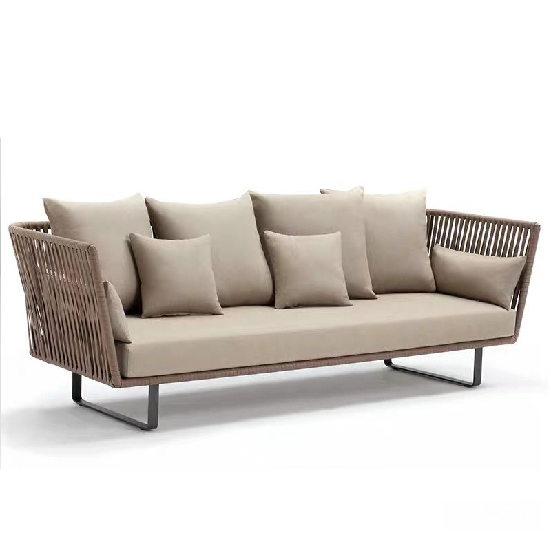 Outdoor Furniture Metal Chairs - Outdoor Rattan Sofa Set Waterproof 3-Seater