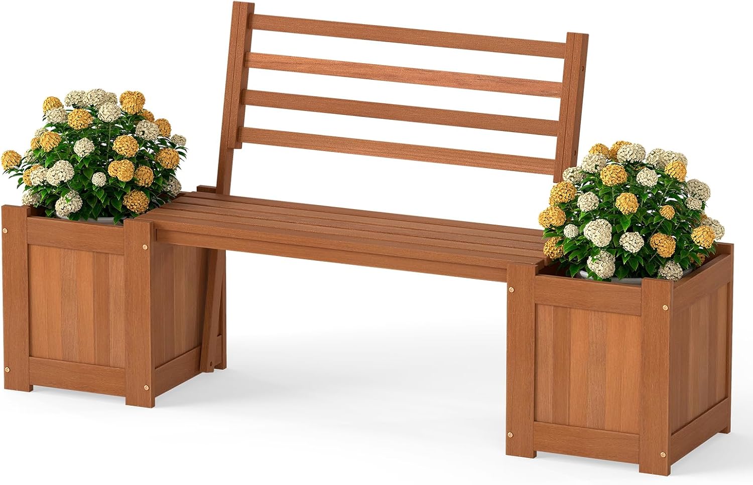 Outdoor Furniture Oil Teak - Outdoor Bench With Backrest Combined Dual