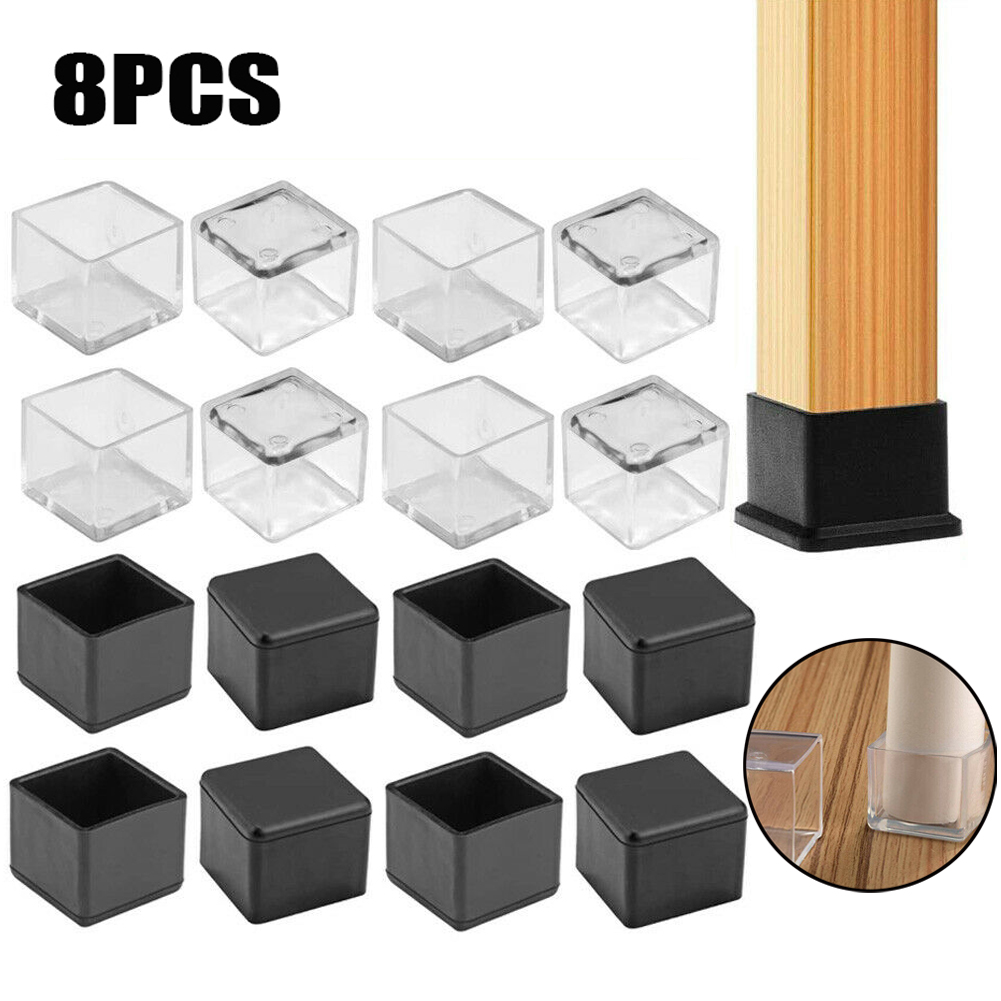 Adirondack Chair Wood - 8Pcs Square/Rectangle Silicone Chair Leg Caps