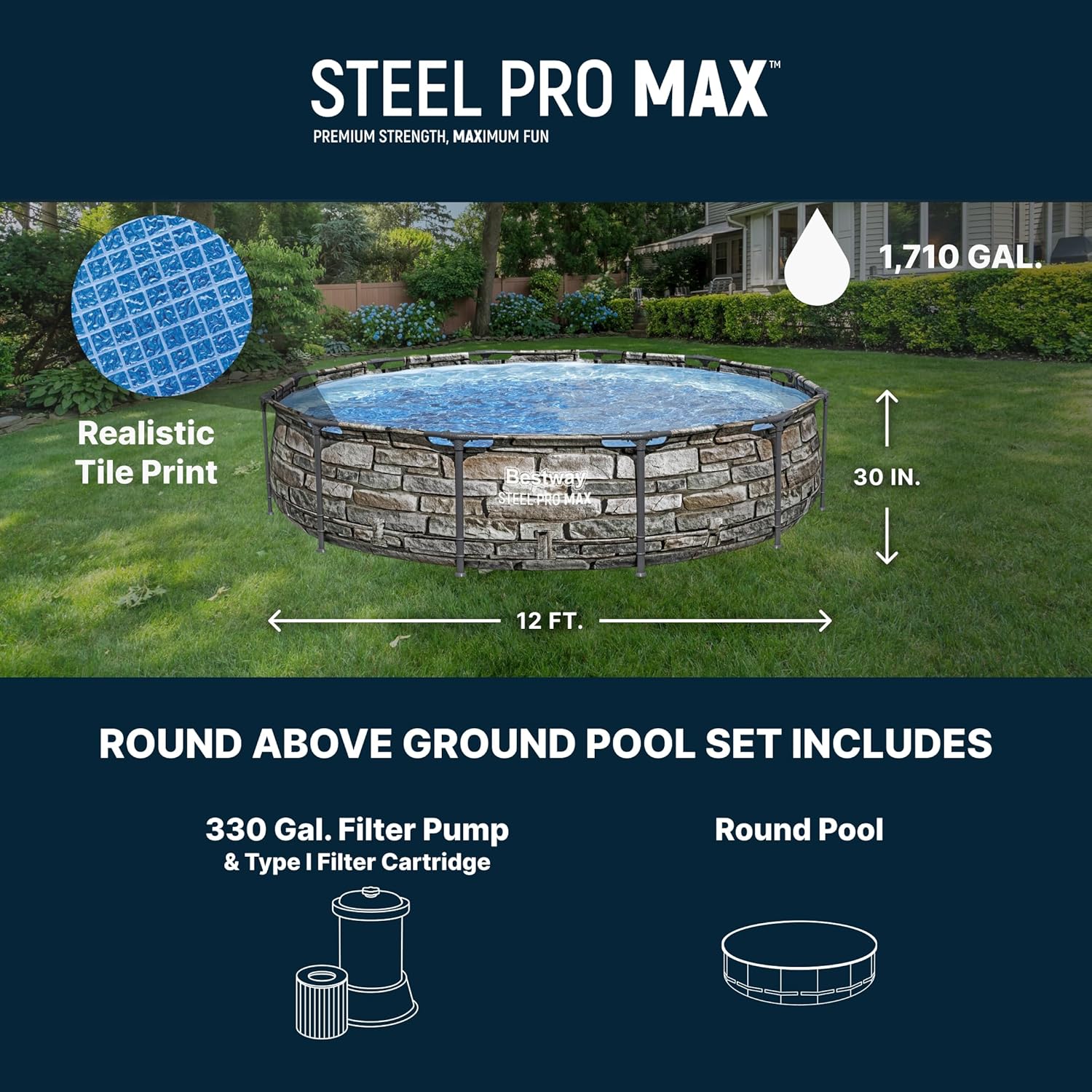 Steel Pro Max 12 Foot x 30 Inc - Outdoor Furniture For Pool review and price
