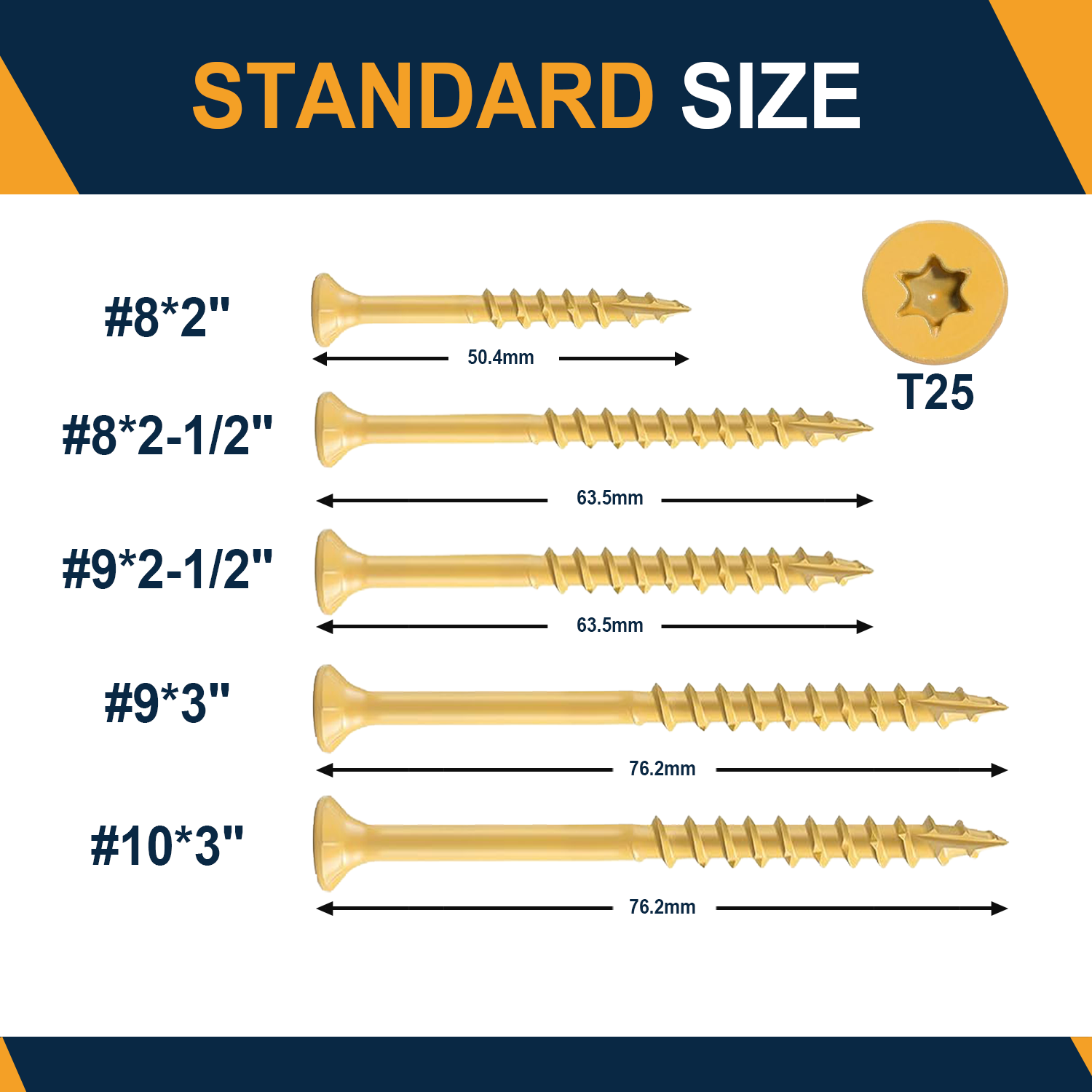 VKKM Wood Screws #8 X 2 Inch 4 - Outdoor Furniture Yellow review and price