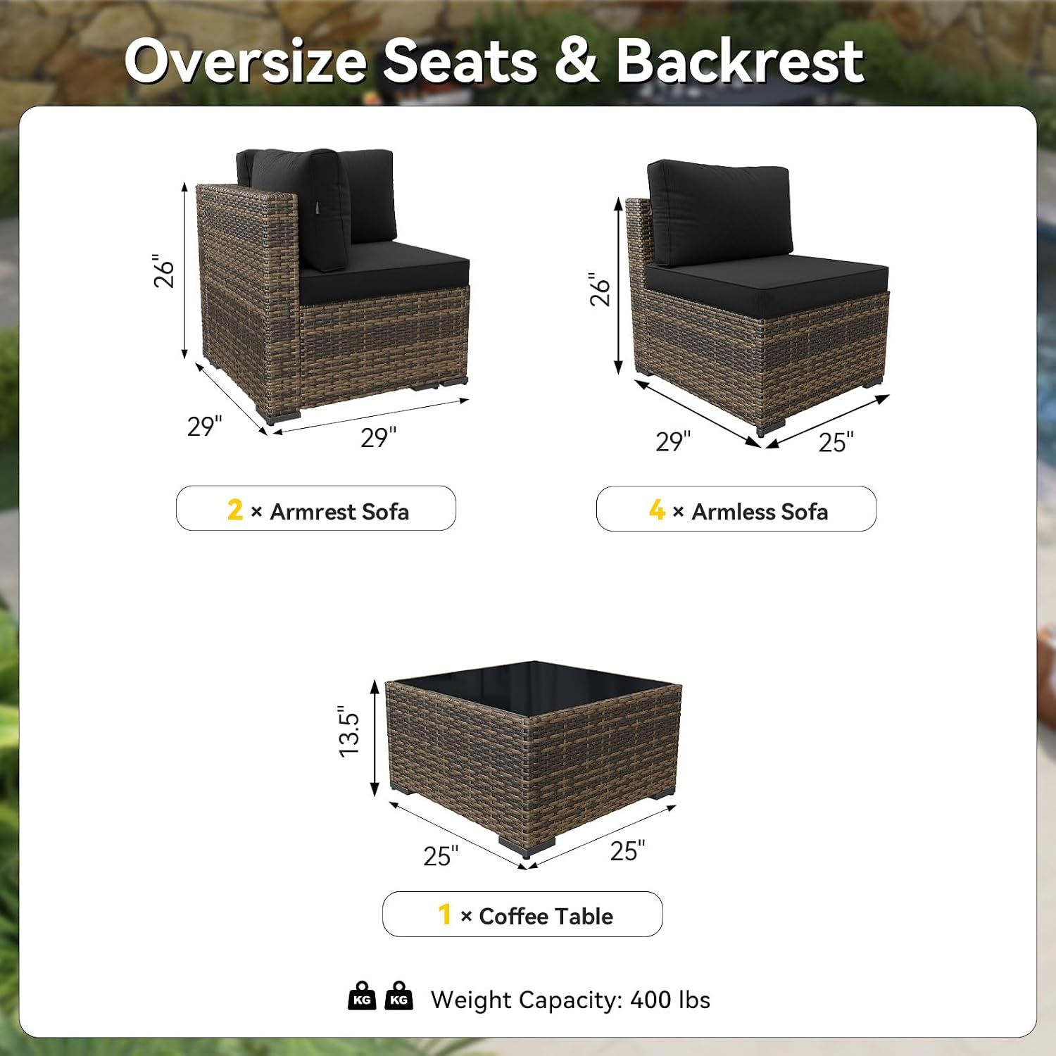 7-Piece Wicker Patio Furniture - Outdoor Furniture Yellow review and price
