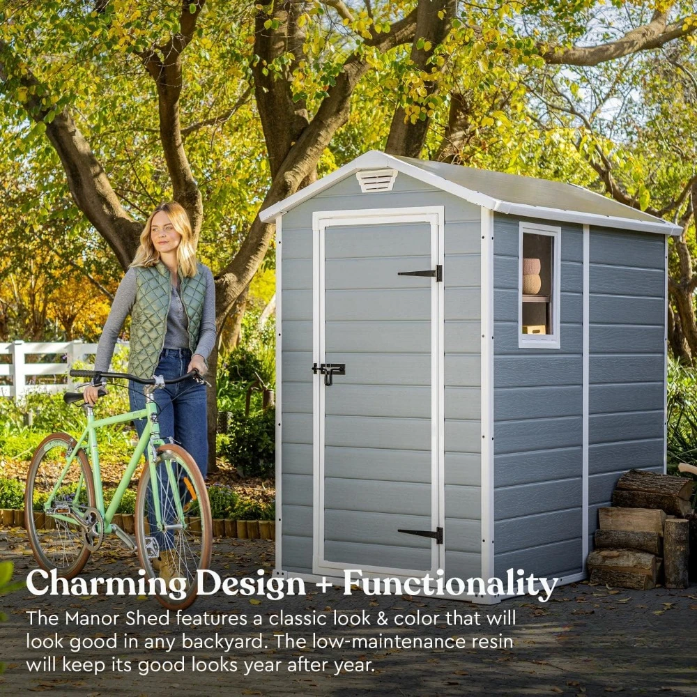 A Manor 4x6 Resin Outdoor Stor - Outdoor Furniture Store review and price