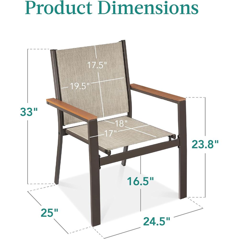 Stackable Outdoor Textilene Ch - Outdoor Furniture Metal Chairs review and price