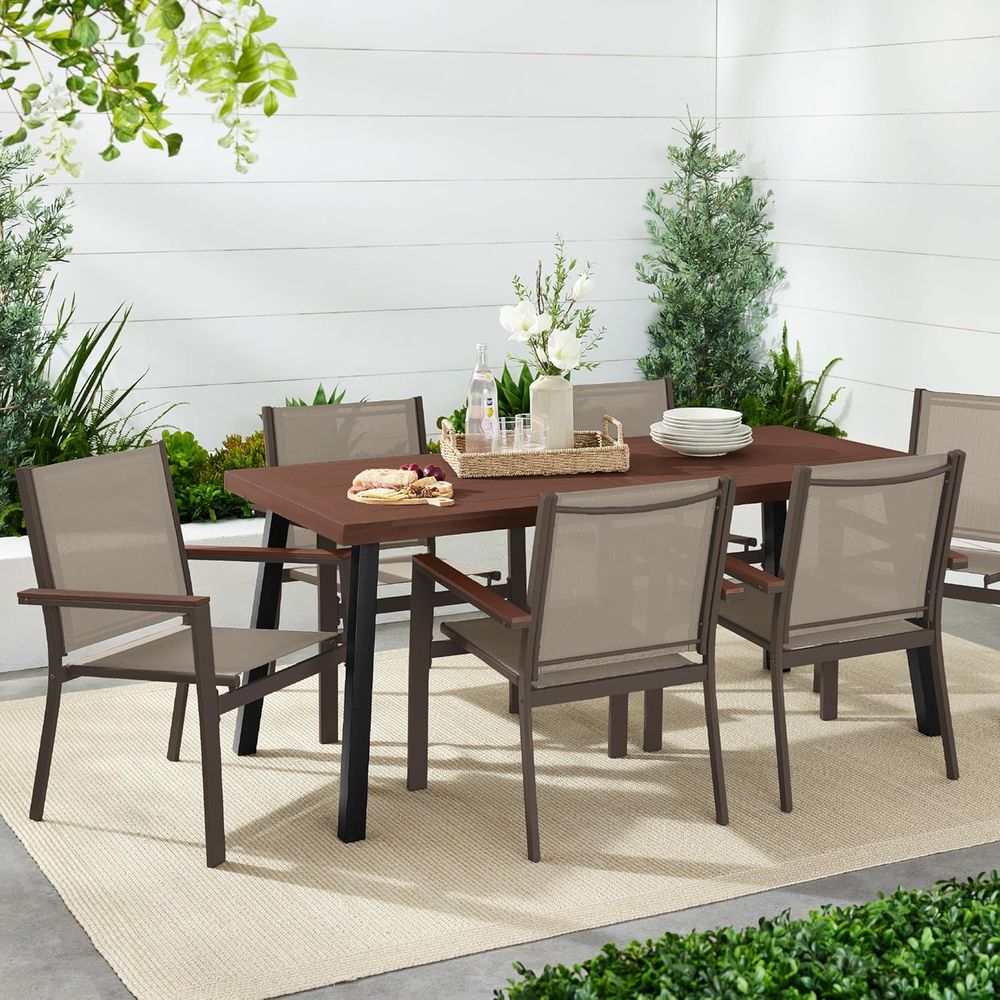 Stackable Outdoor Textilene Ch - Outdoor Furniture Metal Chairs review and price