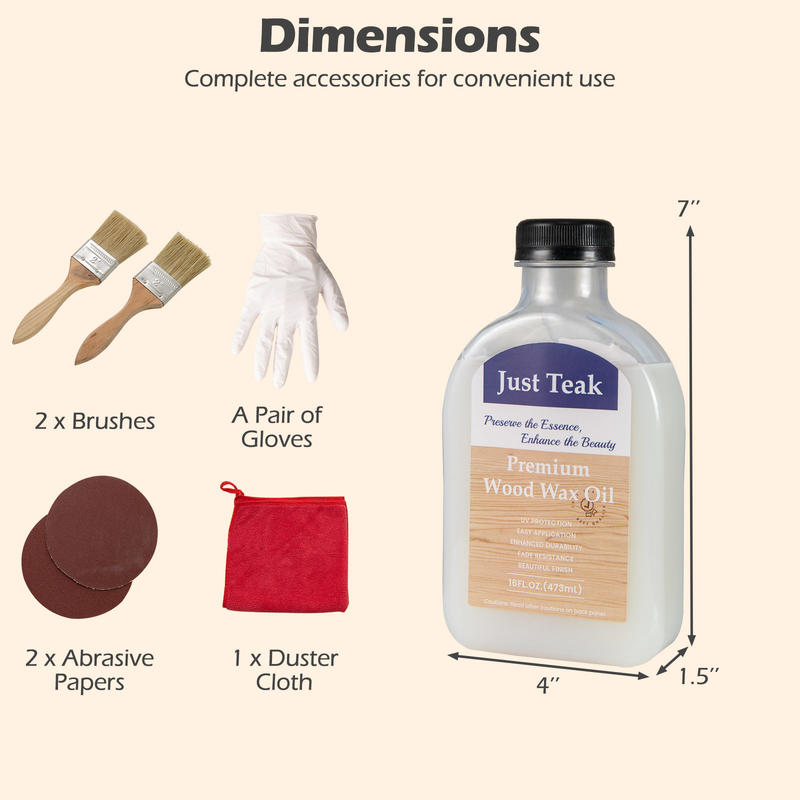 Wood Wax Oil Care Kit, Natural - Outdoor Furniture Oil Teak review and price