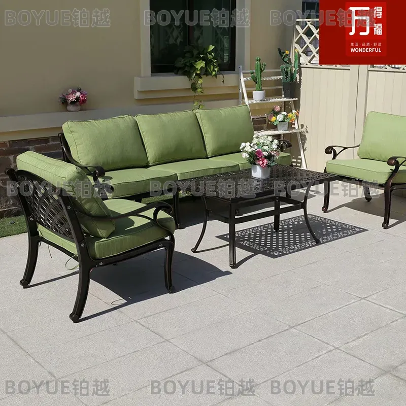 Outdoor Cast Aluminum Sofa Set - Outdoor Furniture Metal Chairs review and price