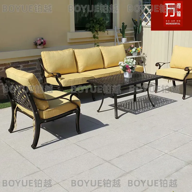 Outdoor Cast Aluminum Sofa Set - Outdoor Furniture Metal Chairs review and price