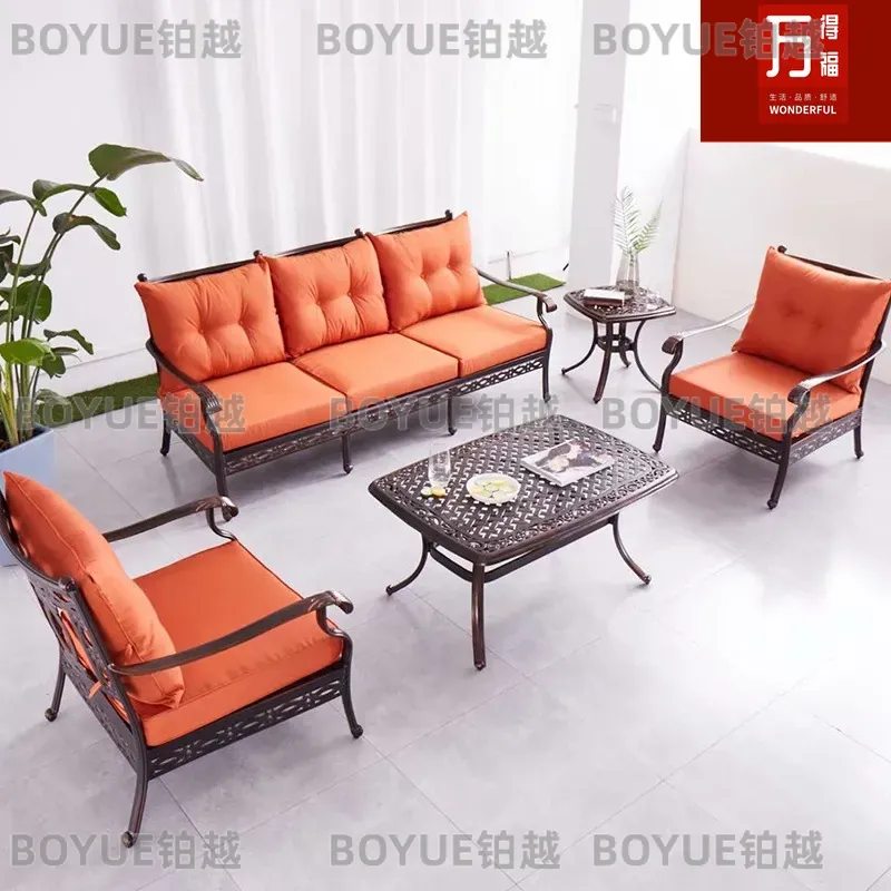 Outdoor Cast Aluminum Sofa Set - Outdoor Furniture Metal Chairs review and price
