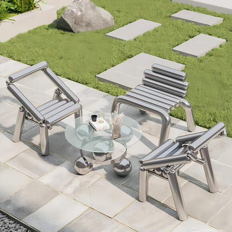 Stainless steel chair light lu - Outdoor Furniture Metal Chairs review and price
