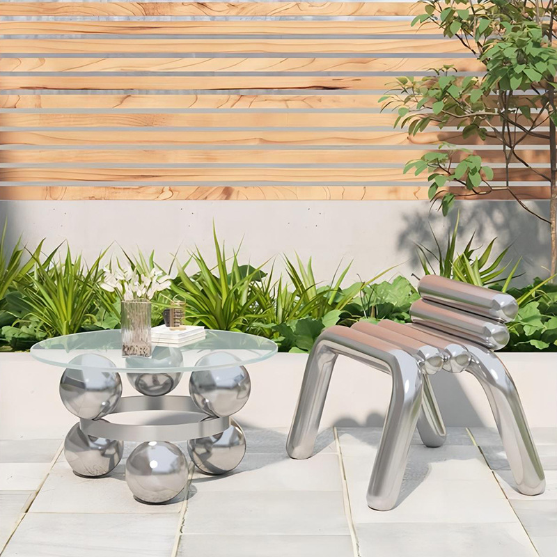 Stainless steel chair light lu - Outdoor Furniture Metal Chairs review and price