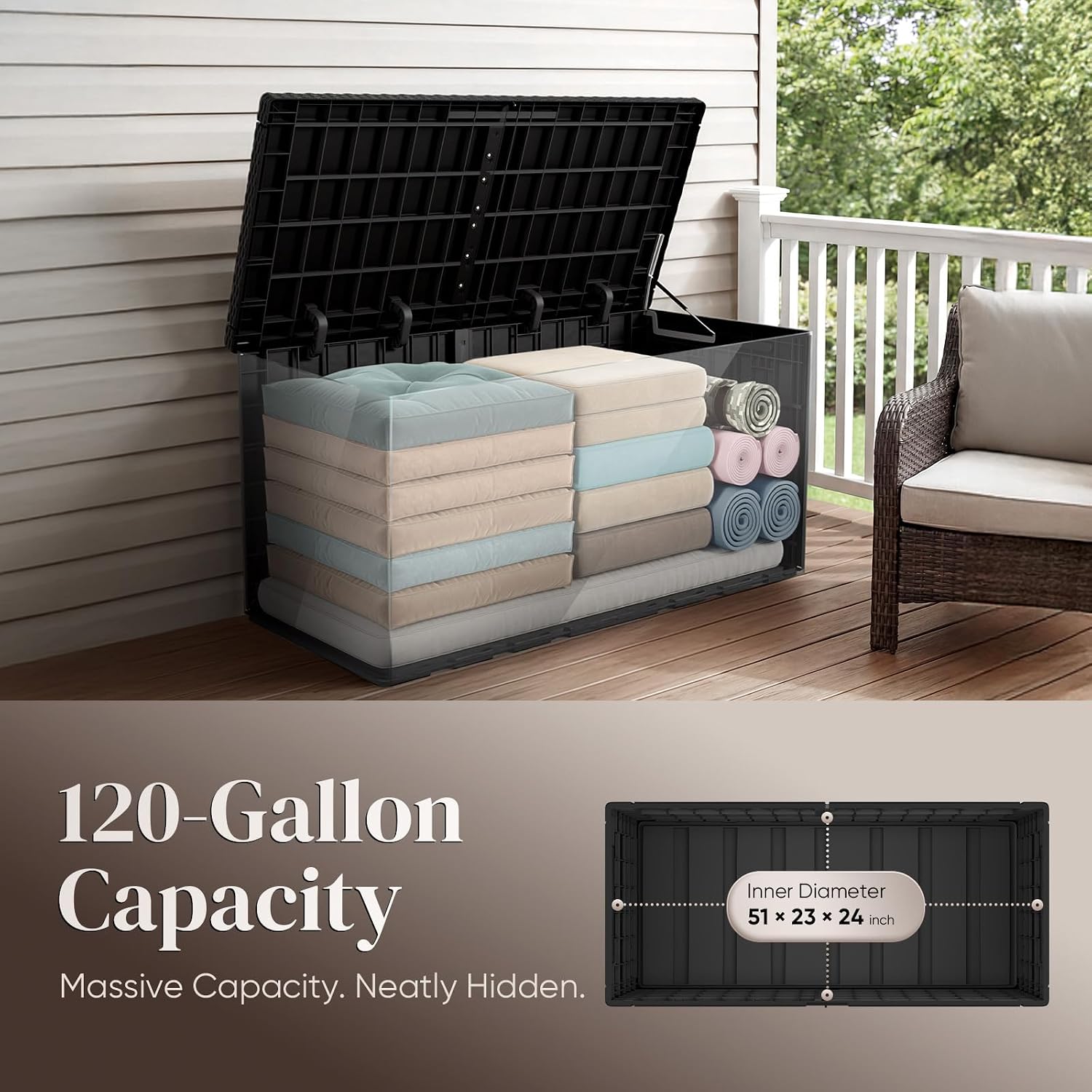 120 Gallon Large Outdoor Stora - Outdoor Furniture For Pool review and price