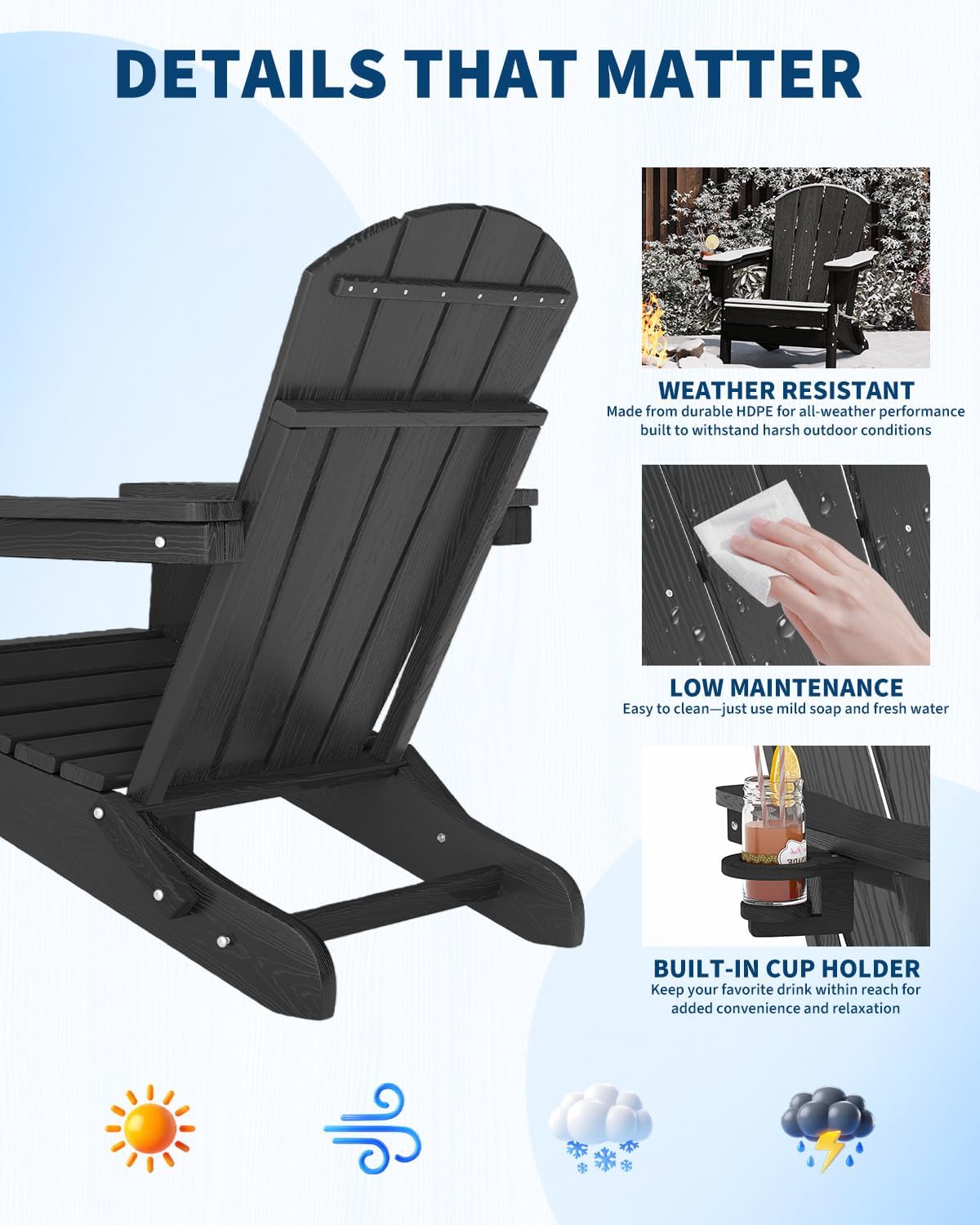 Folding Adirondack Chair HDPE  - Adirondack Chair Wood review and price
