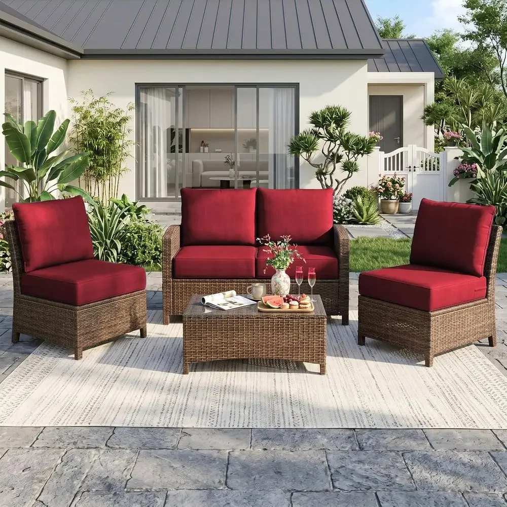 Outdoor Seat Cushion Set - 4 x - Outdoor Furniture Cushions 24 X 24 review and price