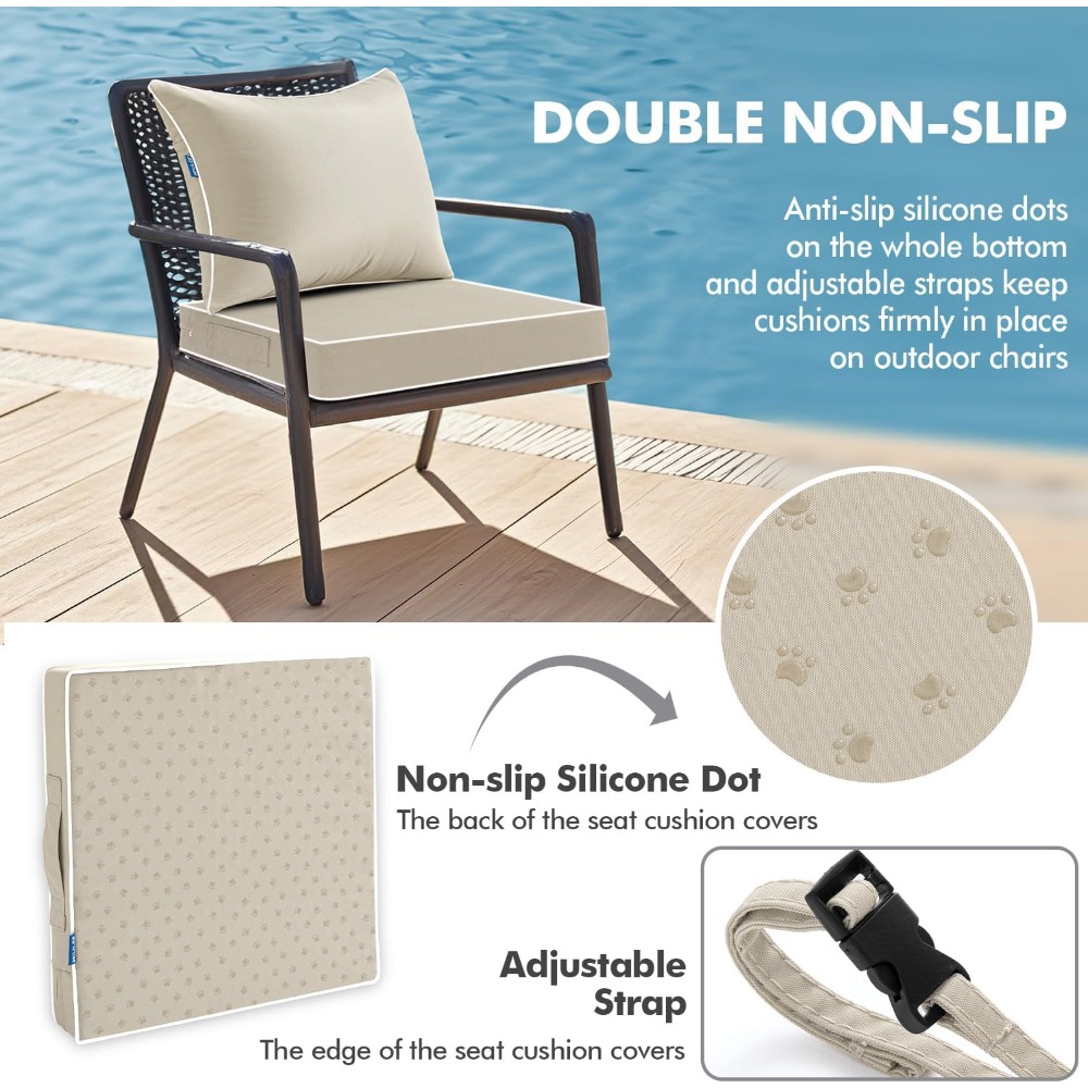 Beige Outdoor Seat Cushion 24x - Outdoor Furniture Cushions 24 X 24 review and price