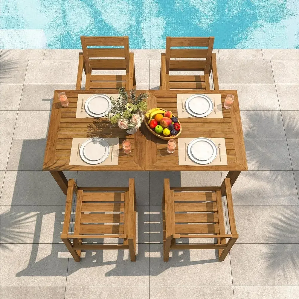 5-Piece Outdoor Dining Set, Pa - Outdoor Furniture Oil Teak review and price