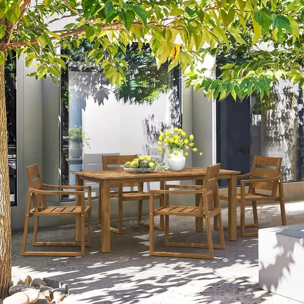 5-Piece Outdoor Dining Set, Pa - Outdoor Furniture Oil Teak review and price