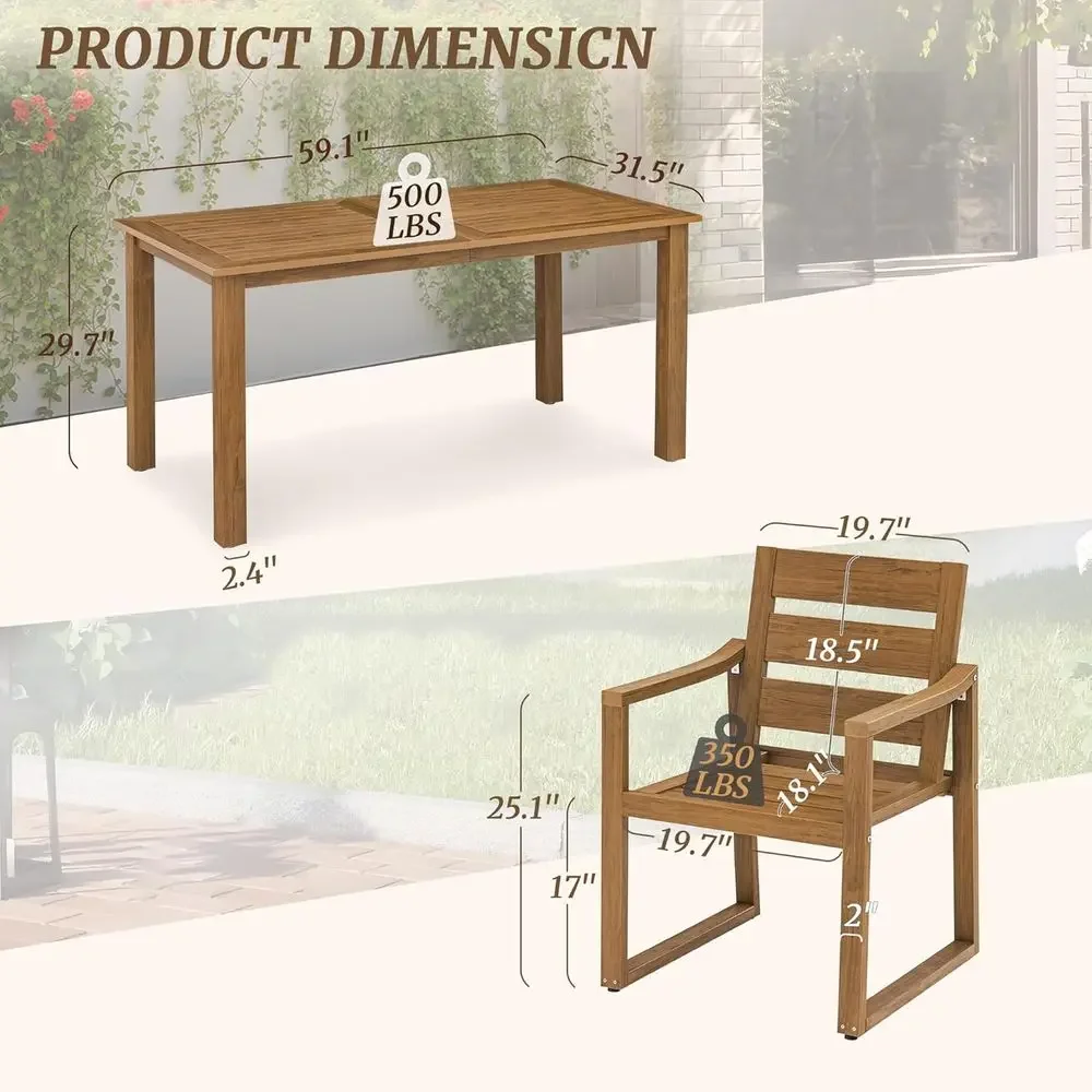 5-Piece Outdoor Dining Set, Pa - Outdoor Furniture Oil Teak review and price