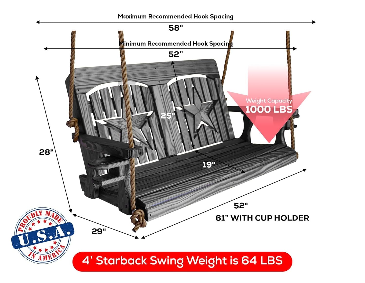4ft Black Rope Porch Swing wit - Outdoor Furniture Yellow review and price