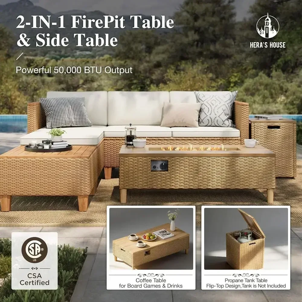 4-Seat Outdoor Wicker Sectiona - Outdoor Furniture Yellow review and price