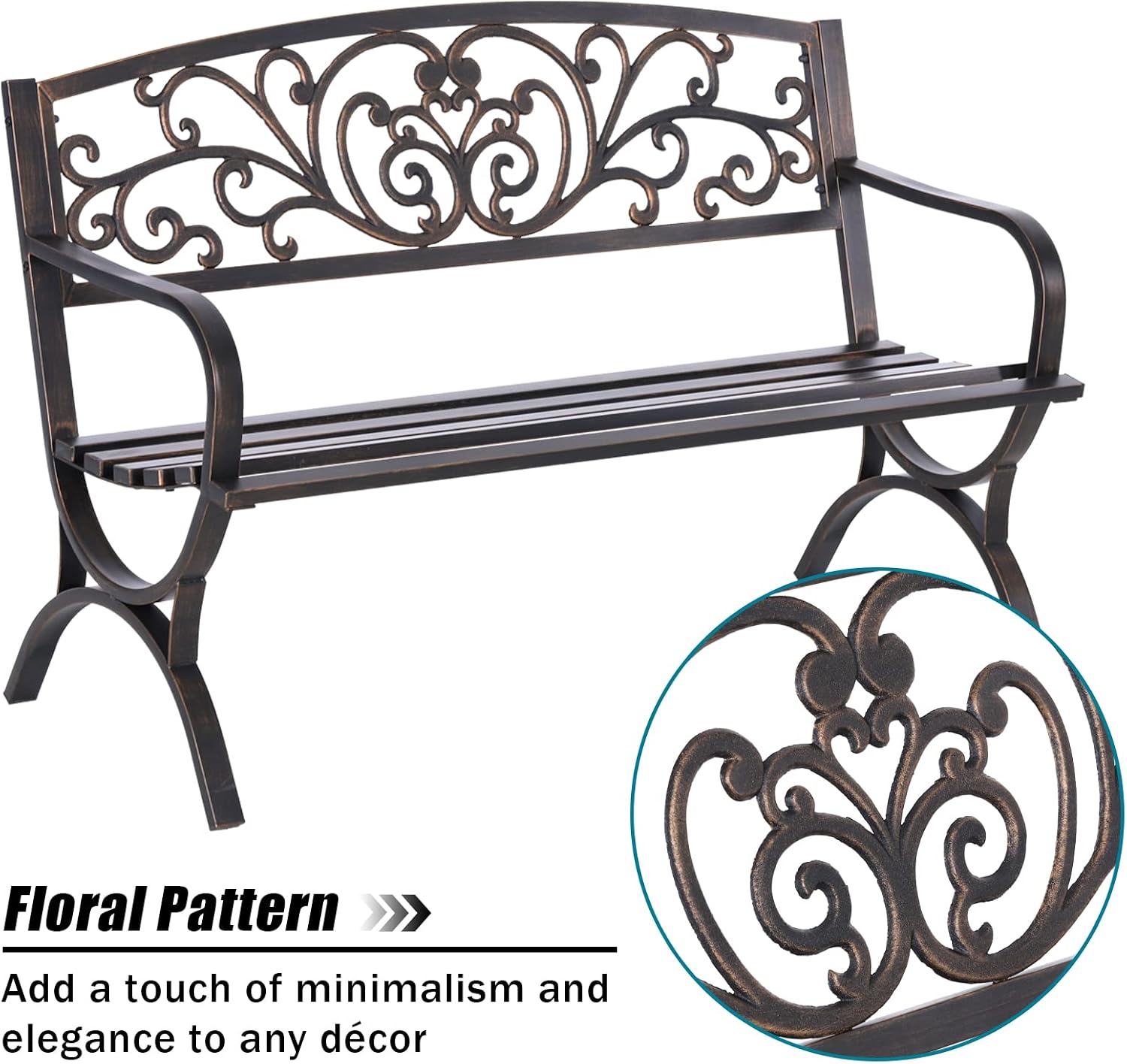 Bronze 50 Inch Outdoor Garden  - Outdoor Furniture Metal Chairs review and price