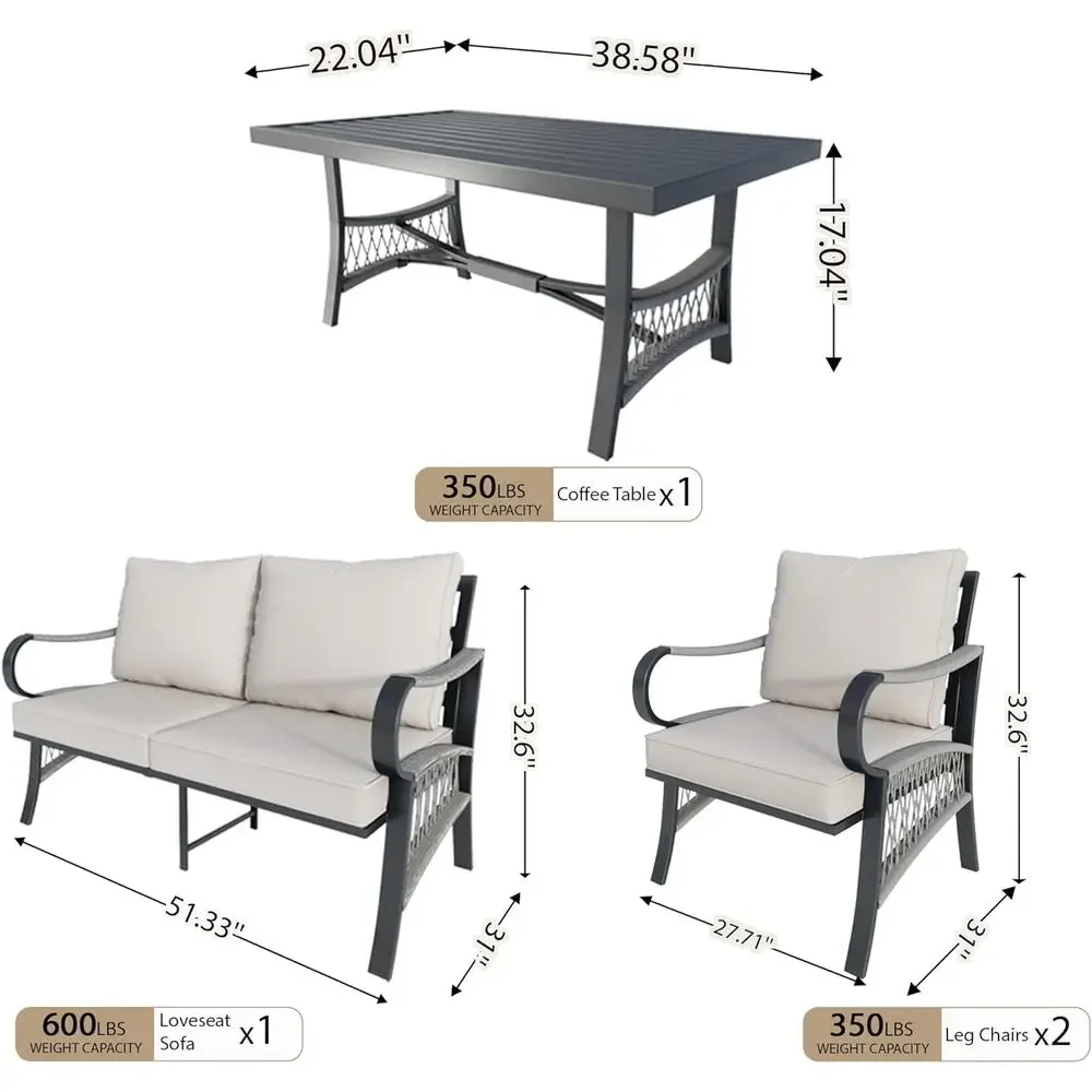 4-Piece Metal Outdoor Patio Fu - Outdoor Furniture Metal Chairs review and price