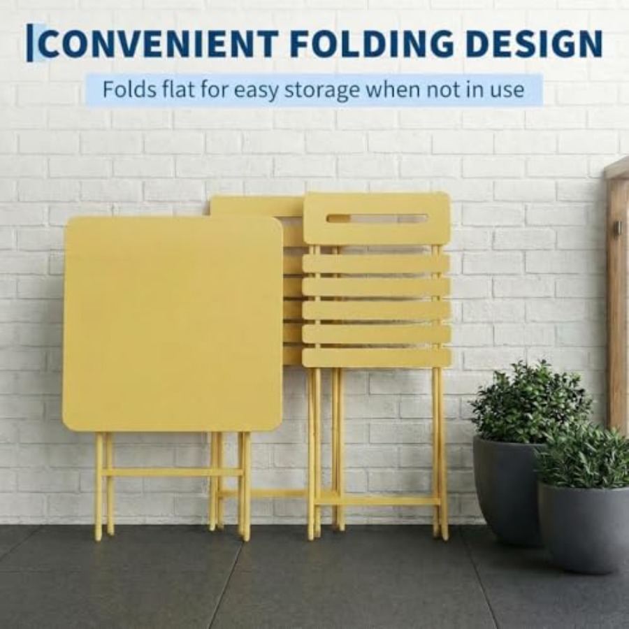 3-Piece Bistro Set for Patio G - Outdoor Furniture Yellow review and price