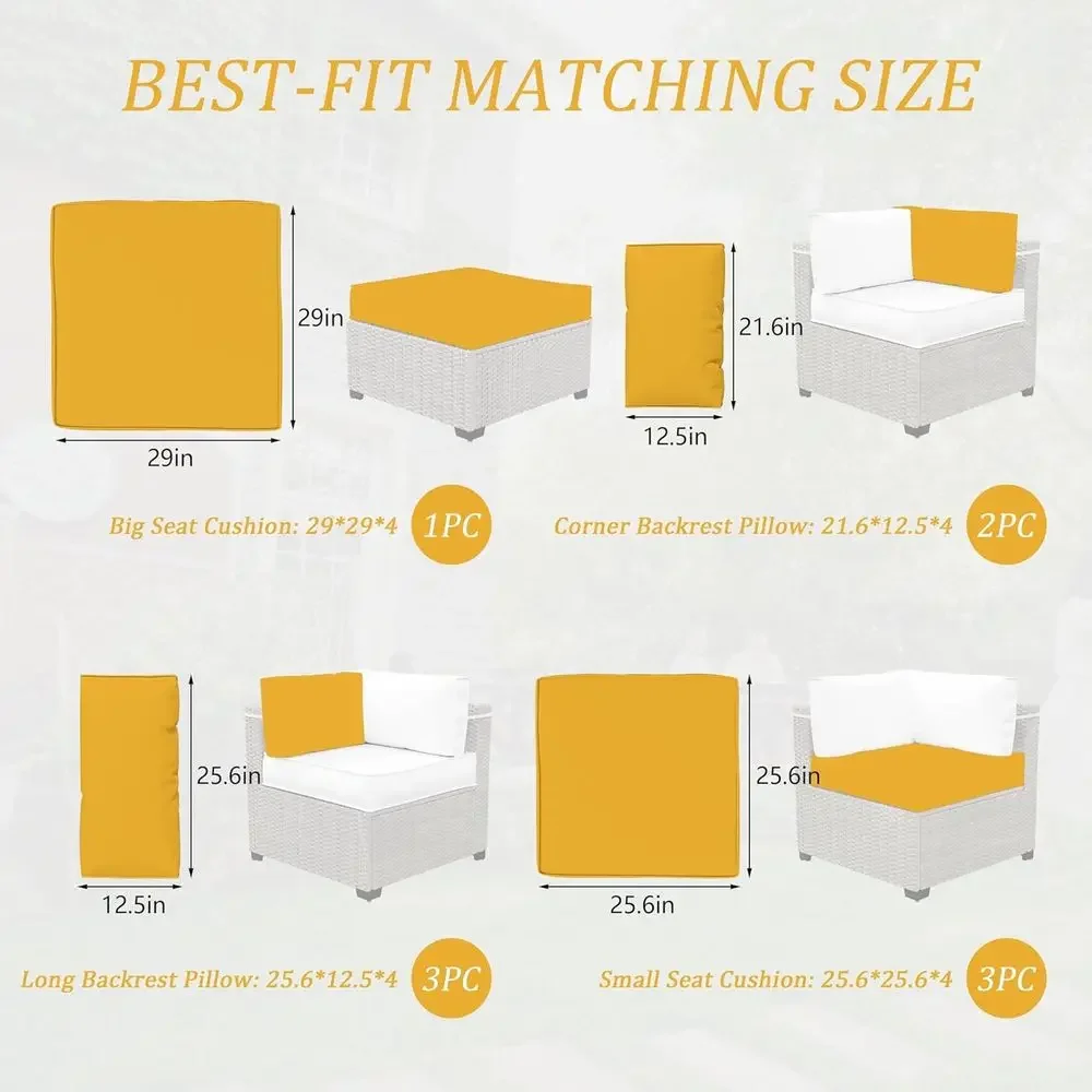 5-Pillow Outdoor Patio Furnitu - Outdoor Furniture Yellow review and price