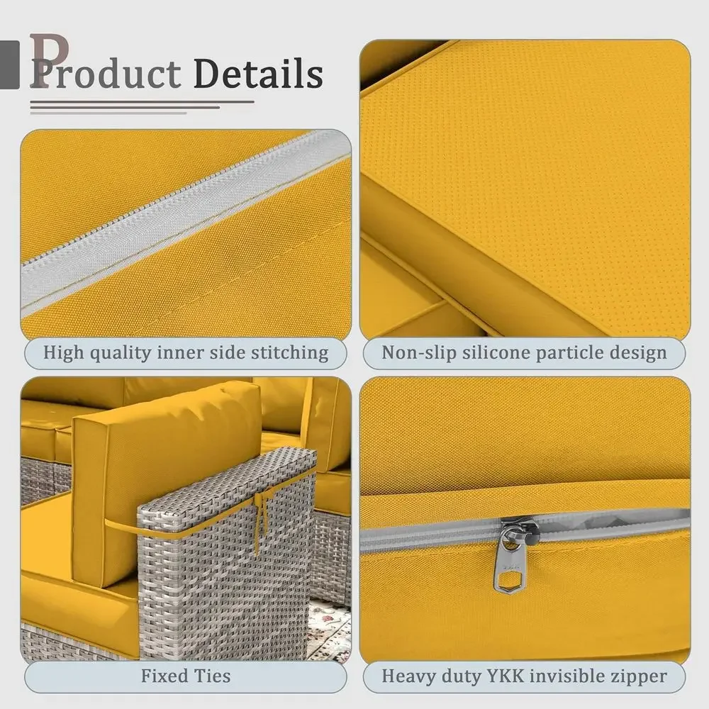 5-Pillow Outdoor Patio Furnitu - Outdoor Furniture Yellow review and price