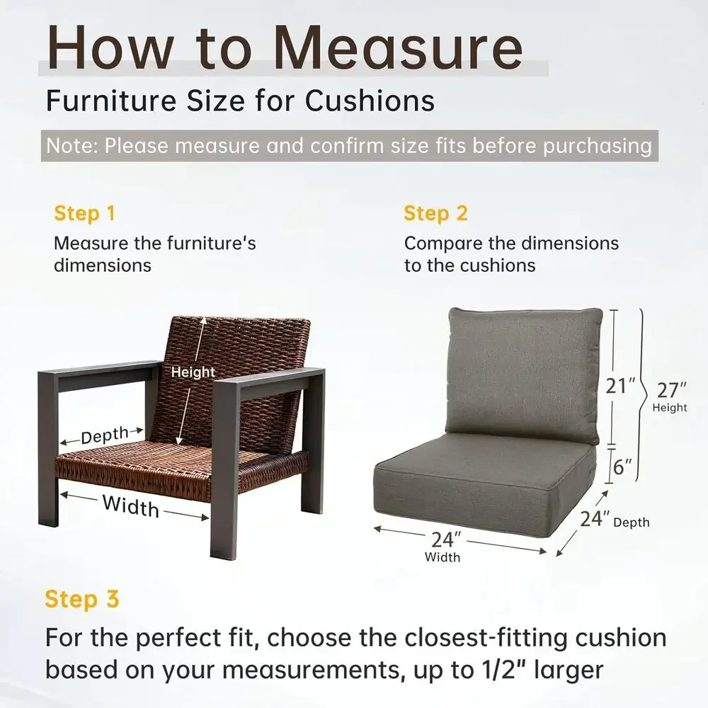 6 Thick Outdoor Cushion Set -  - Outdoor Furniture Cushions 24 X 24 review and price