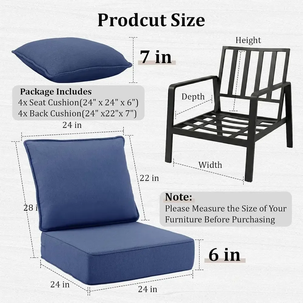 6 Thick Outdoor Chair Cushions - Outdoor Furniture Cushions 24 X 24 review and price