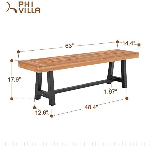 Outdoor Acacia Wood Bench, 63