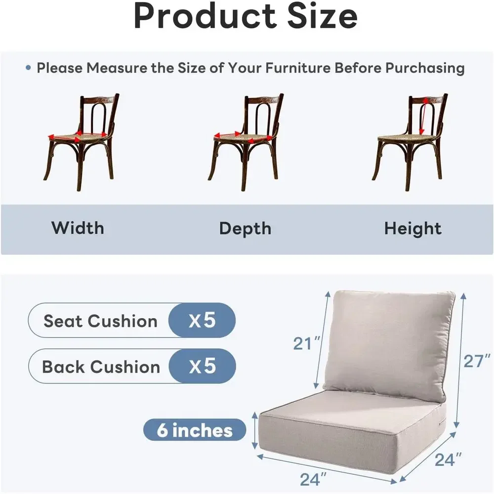 6 Thick Outdoor Chair Cushions - Outdoor Furniture Cushions 24 X 24 review and price
