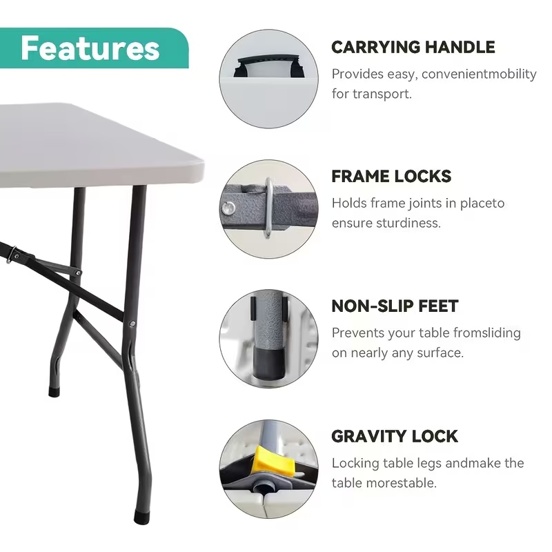 Folding Table,Portable Plastic - Outdoor Furniture Store review and price